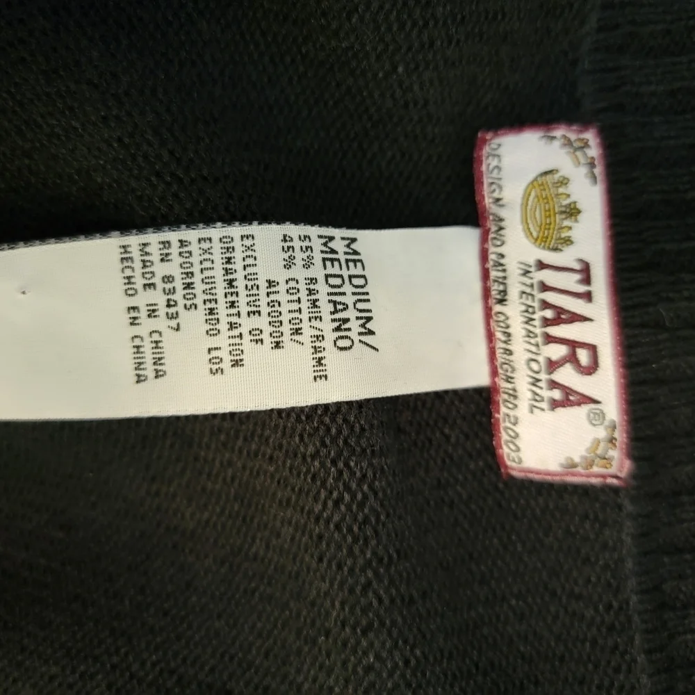 Tiara International Vintage Embroidered Zip Up Sweater Size M - Picture 4 of 7